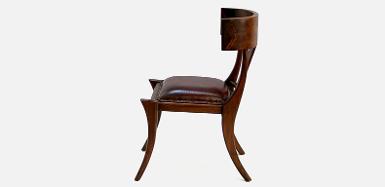 Chair teak wood with leather code BLC01