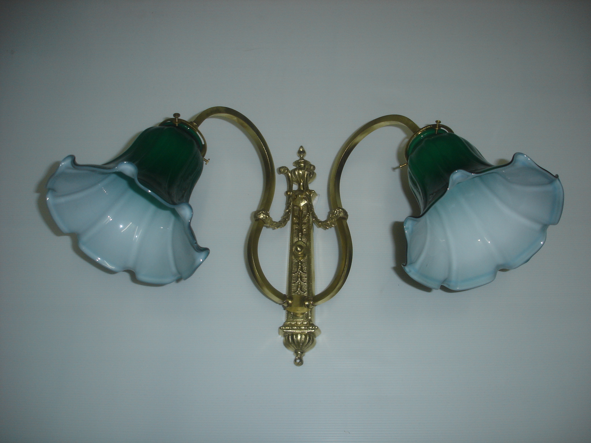 Wall Lamp brass with glass 2 arm Item Code WL01D