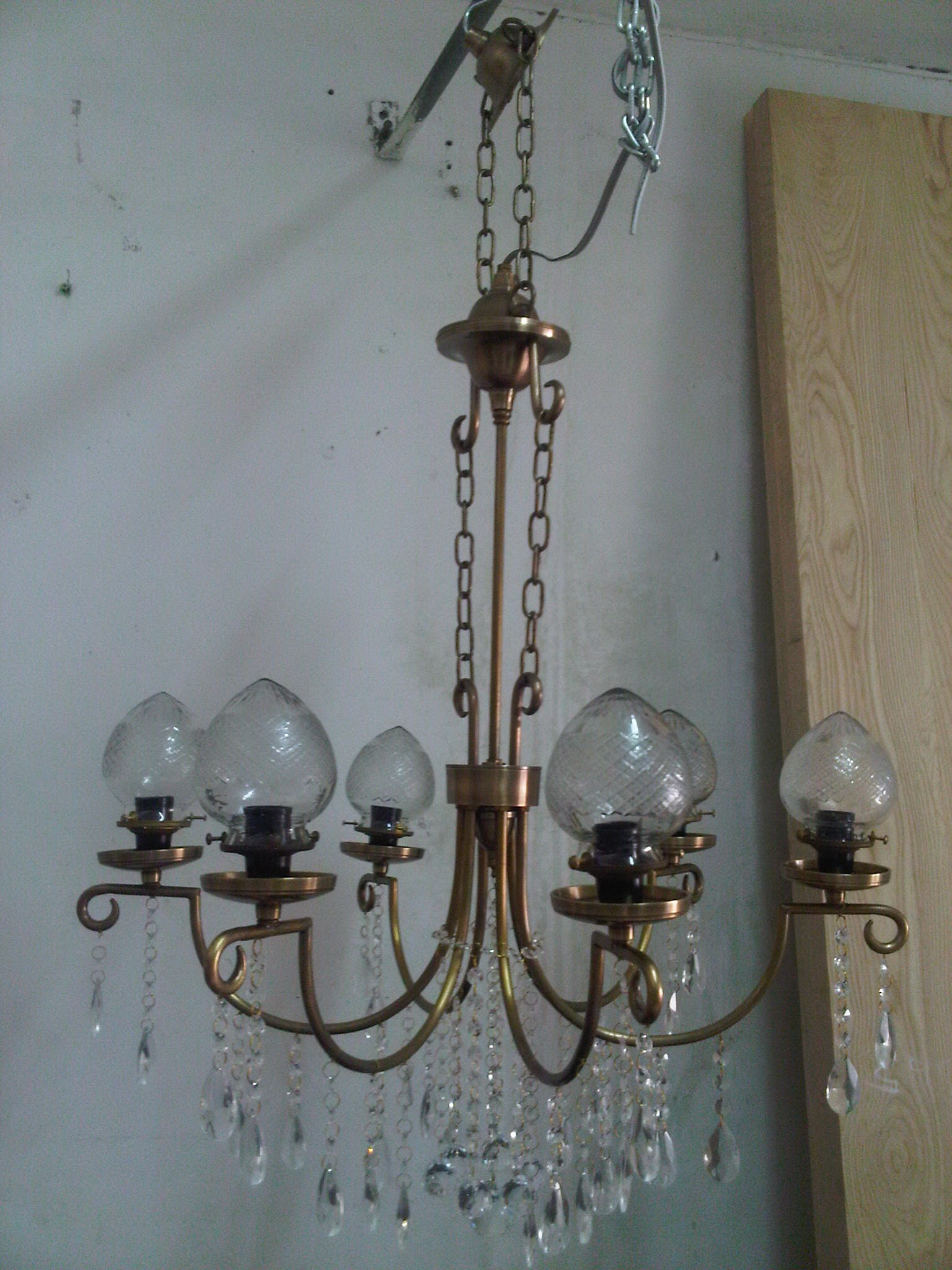 Chandelier Lamp Item brass with crystal  Code HGL6MM 6 arm classic lamp