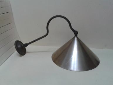 Brass wall lamp size deep 40 cm. shade wide 23.5 cm.