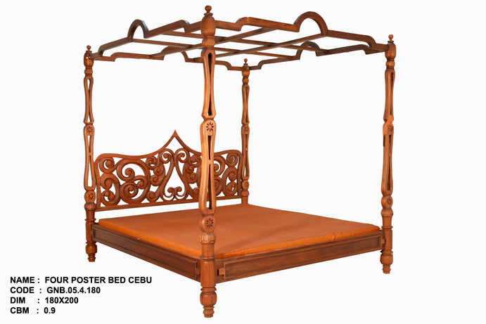 Bed teak wood king size code FNB01AB
