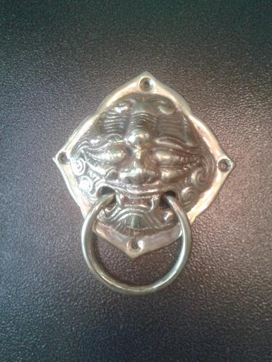 Lion Handle Brass Item code P.140THA size long 179 mm include ring wide 143 mm.