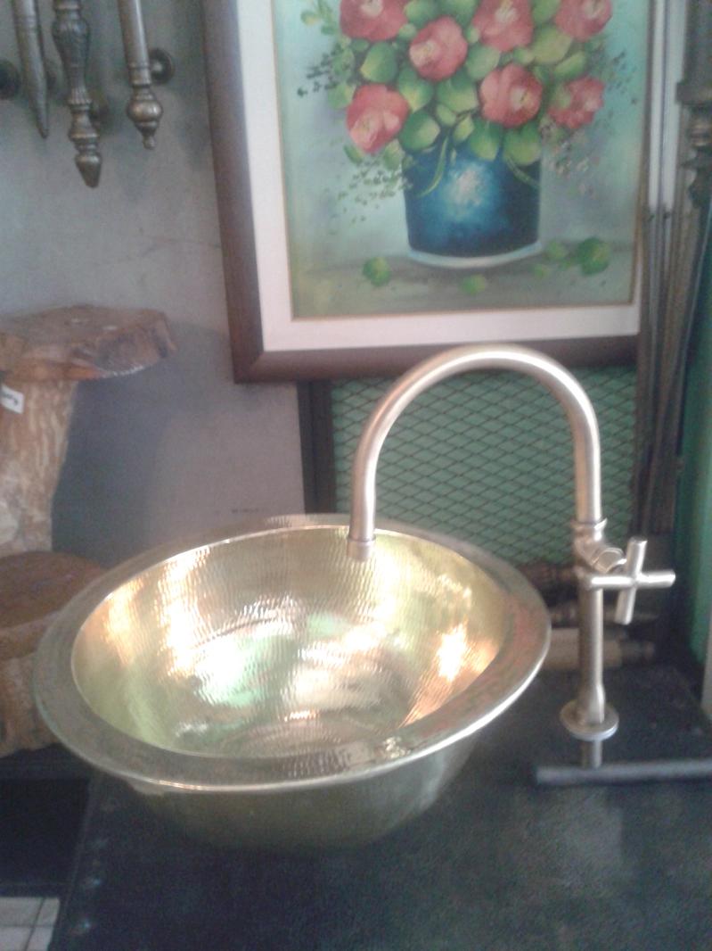 Brass Sink with faucet Item code BS.110A size Dimension 40 cm.high 20 cm.