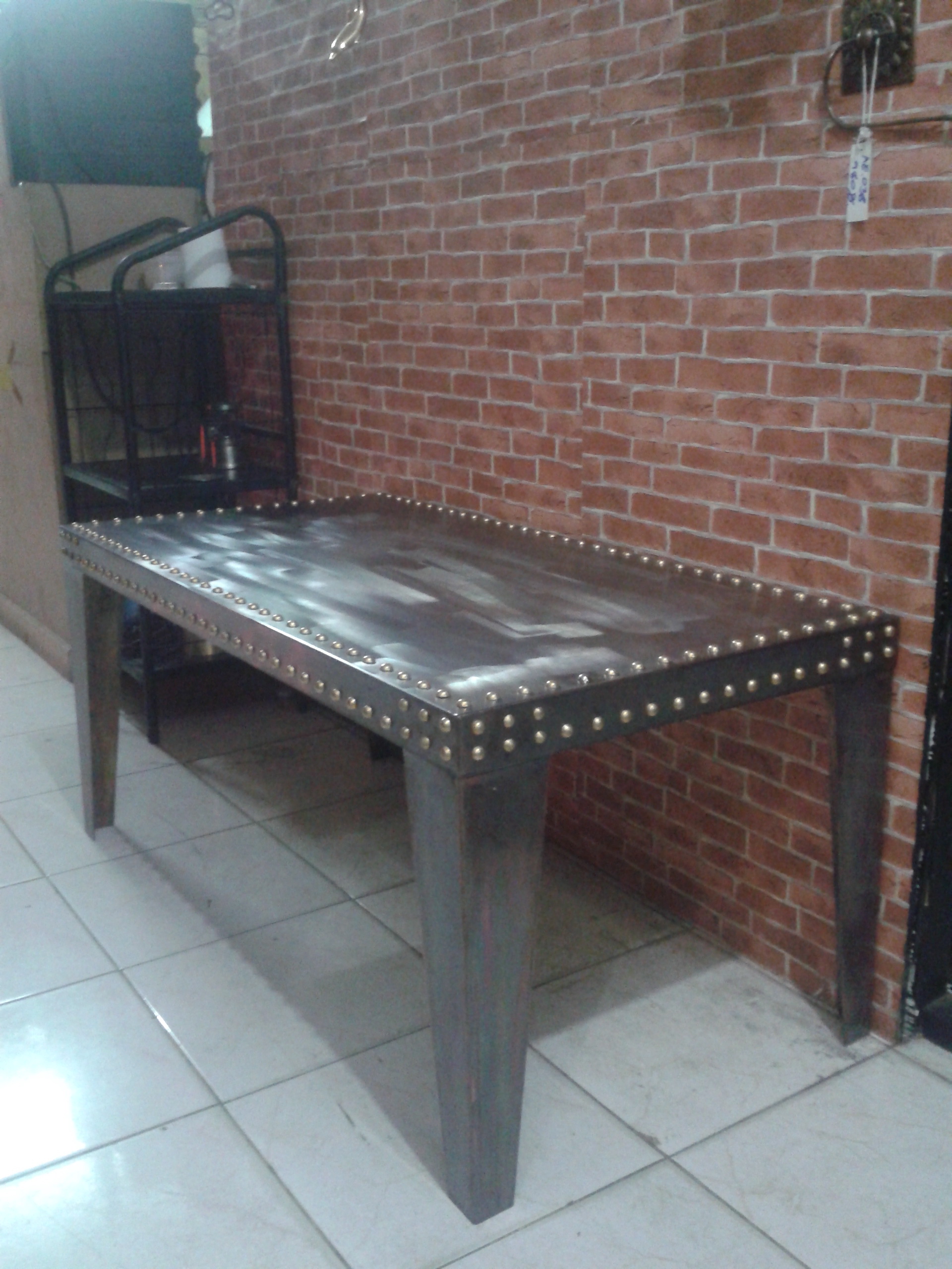 Brass Table Item code BTMD001 size long 100 x 50 x h 45 cm.