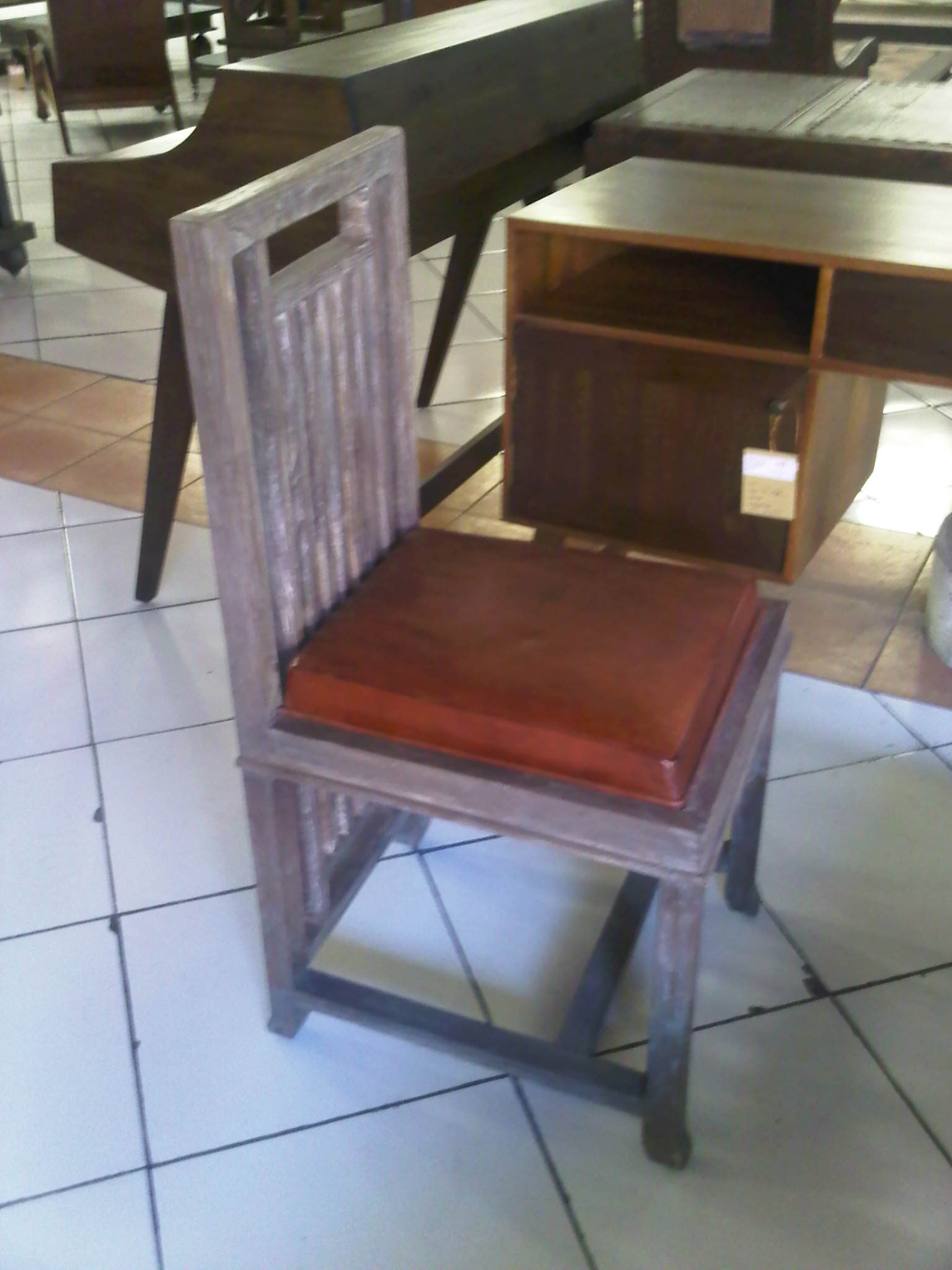 Teak wood with leather
