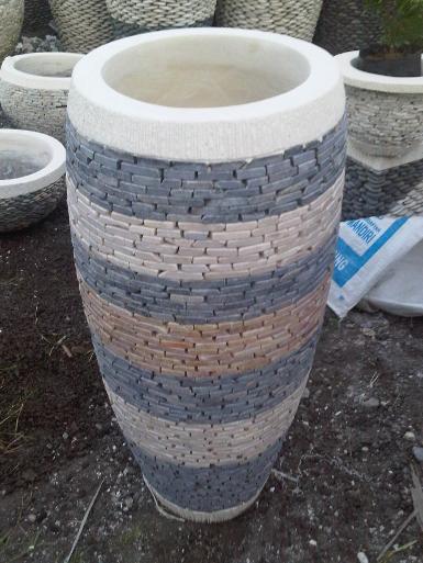 Natrural stone pot BSP01J 35xh70cm