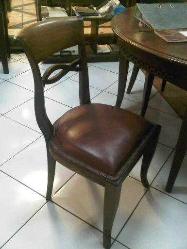 Chair BLC01AA teak wood with leather