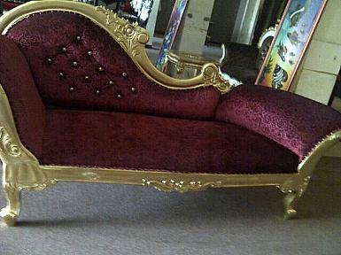 Sofa Day bed12A teak wood with velvet cloth size 180x72cm.