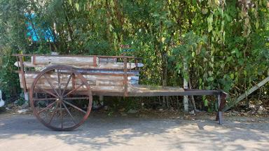 Carriage use decoration resort or home.iron with wood.