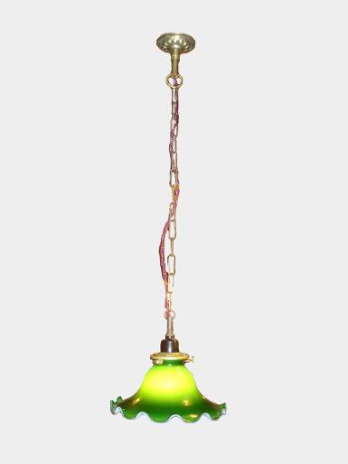 Hanging Lamp brass with glass Item Code HG09 size long 100 cm. wide 18.5 cm. base 80 mm.