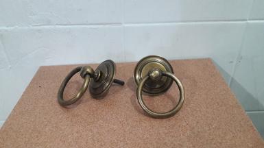 Brass door handle item code P071 size plate 58 mm. Ring 60 mm.