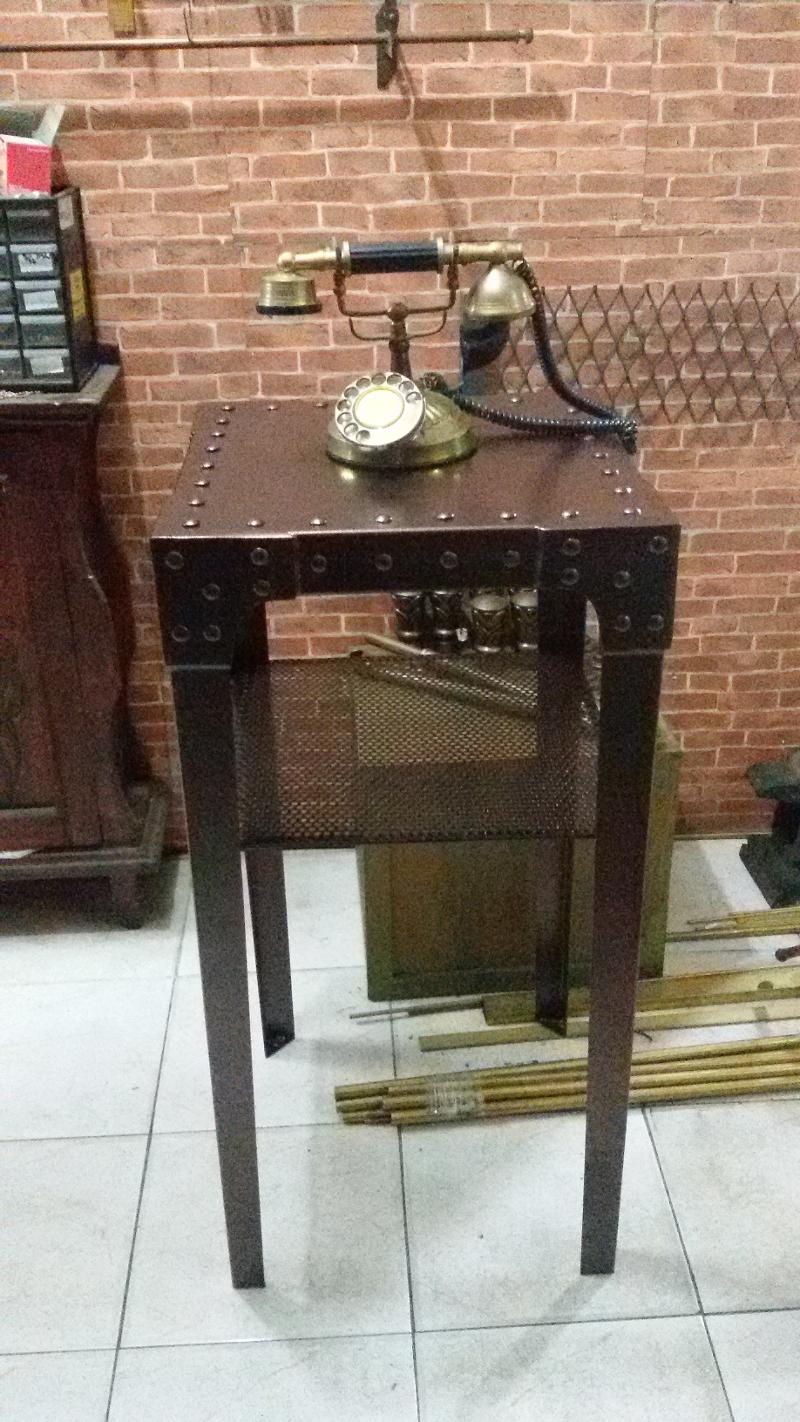 Iron Telephone Table  Code IRTB001A size Top 40 x 40 x h 85 cm