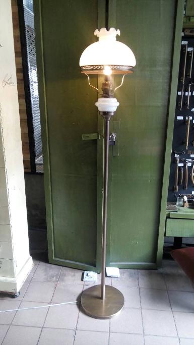 Floor Lamp material is brass with glass Code FL09LL size lamp shade 11'' base wide 30 cm high 150 