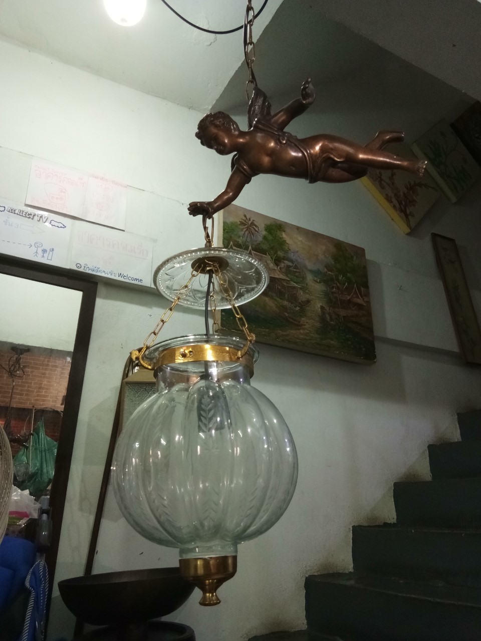 Cupid Hanging lamp with pumkin lamp Item Code CPP63