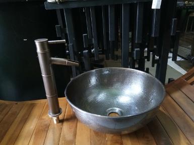 Brass sink with faucet Item Code BSB20A size sink 33 cm.