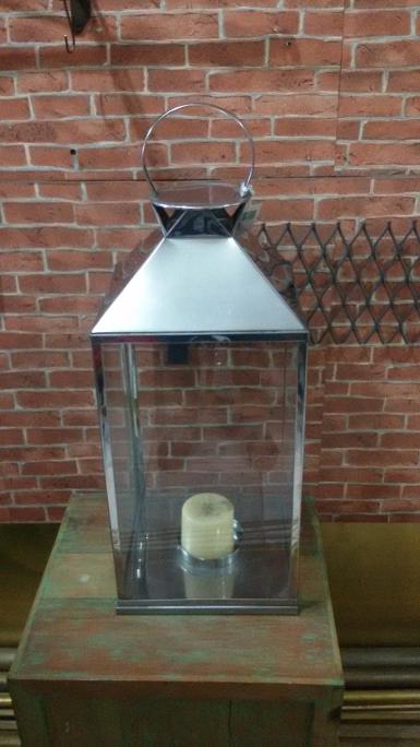 Stainless Lantern Lamp Item code STL01 size wide 24 cm. high 64 cm.