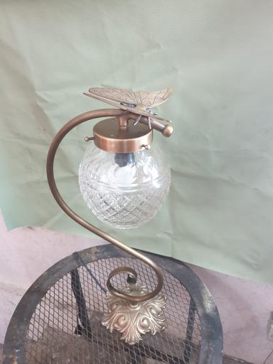 Table Lamp brass with crystal cut glass Item Code TBL50E size high 54 cm.