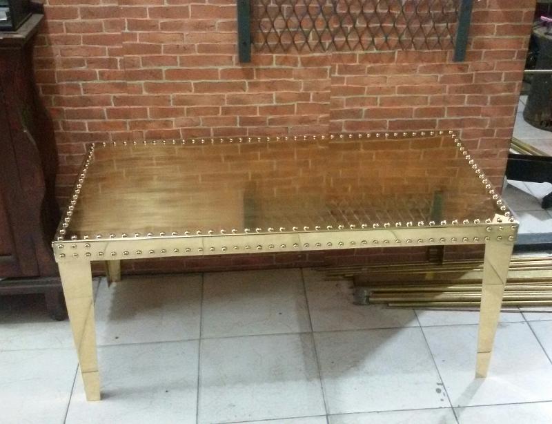 Brass Coffee Table Code BCTB01A size long 100 cm. wide 50 cm. high 45 cm.
