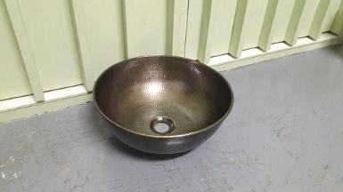 Brass sink item code BSNP18 size wide 33 cm. High 14 cm.