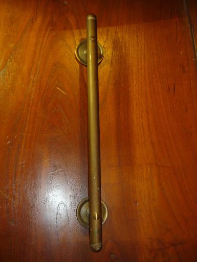 Brass Door Handle Code A24B size long 40 cm. base wide 5 cm pipe Dimension 1''