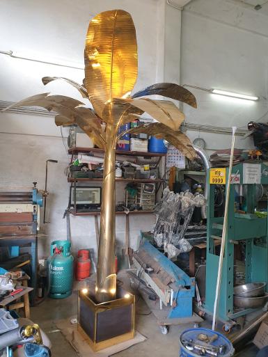 ฺBanana tree meterail is brass we make to order and make to design size H 240 cm .