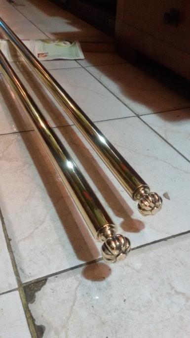 Brass curtain Item Code BCT11A size long 400 cm pipe 25 mm.