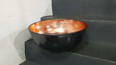 Copper sink Item Code CPS008A size wide 40 cm. high 17 cm.