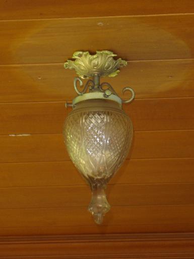 Pendant Lamp brass with glass Item code HG10C size long 28 cm. glass wide 12 cm.