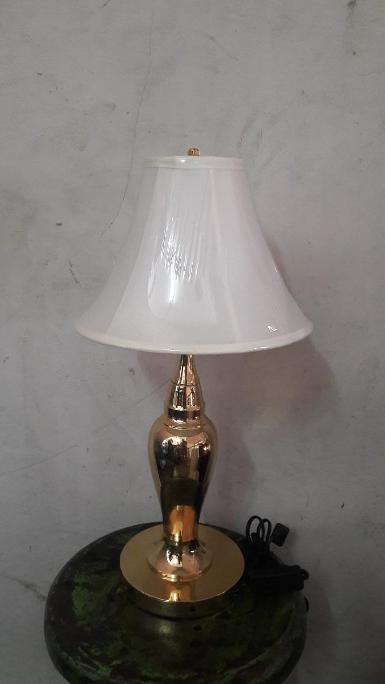 Brass Table Lamp item code BTL11Z size high 60 cm. Base 18 cm.shade 14 x 20 x 28 cm.