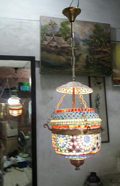 Morocco Lamp brass Item Code MRC18AC size wide 20 cm. high include chain 63 cm.