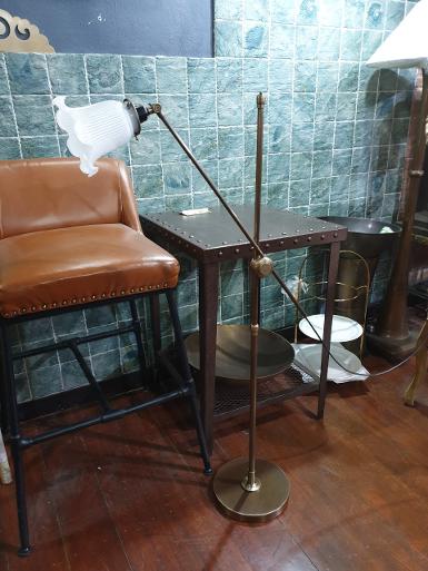 Floor Lamp brass with glass shade Item Code FLS110 size base 220 mm. high 1100 mm.wide 700 mm
