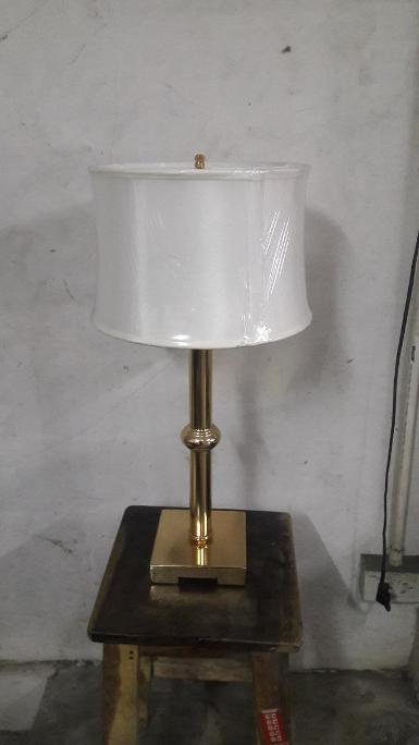 Brass Table Lamp item code BTL19Z size high 60 cm. Base 15 x15 cm.shade 14 x 20 x 28 cm.