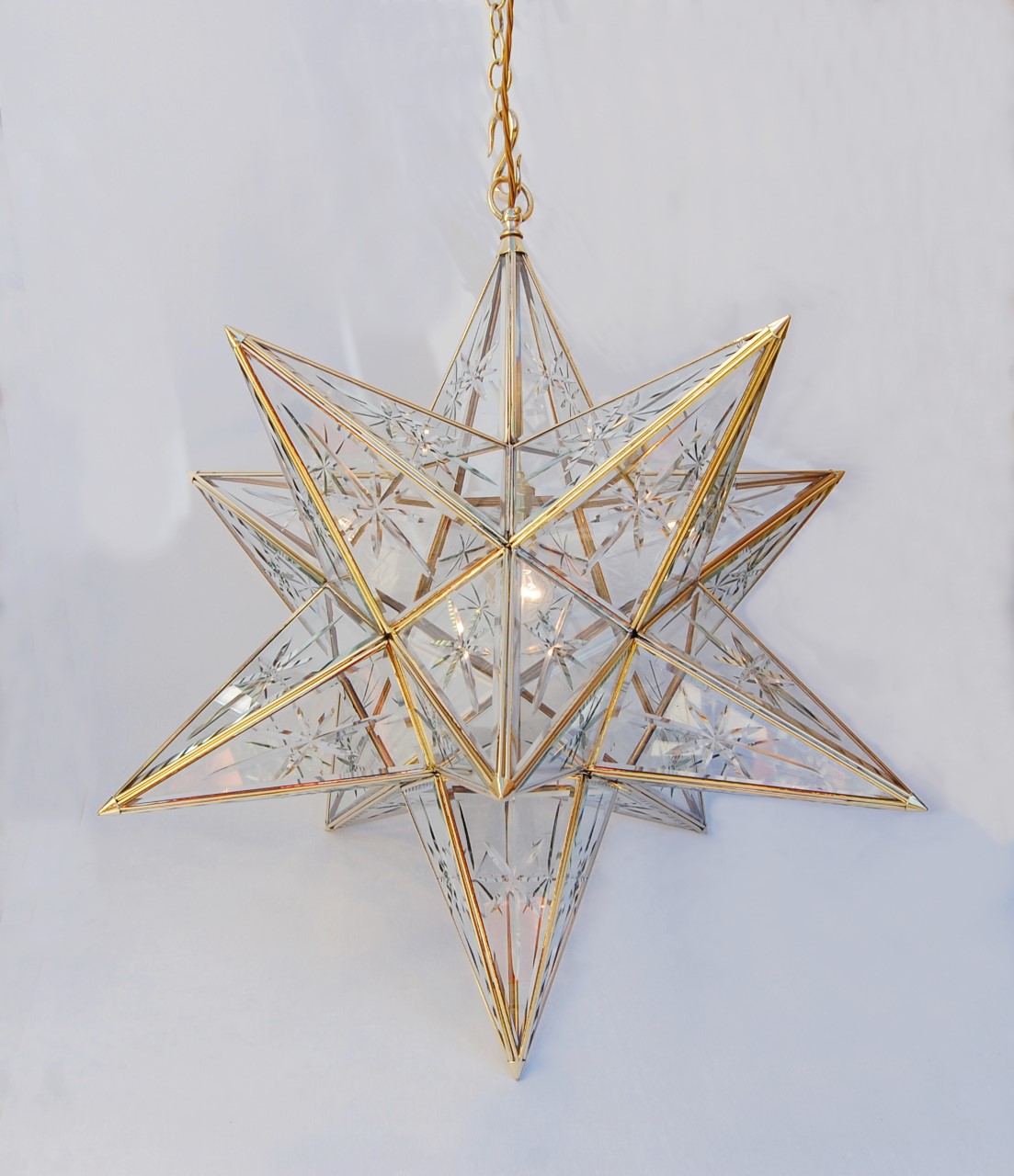 Star lantern beveled glass starburst Item Code ELS018SC size 24'' 