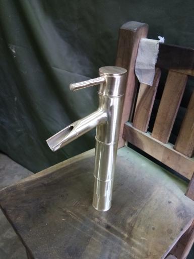 Brass faucet bamboo design Item Code BB.20 size high 270 mm. pipe 38 mm.deep 115 mm.