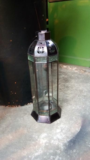 Morocco Lamp brass with glass Item Code MRCL18G size high 500 mm. wide 160 mm.