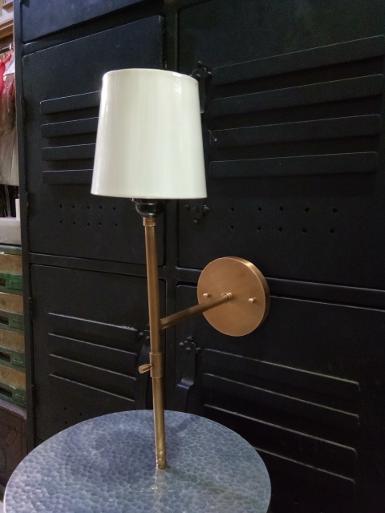 Wall Lamp brass with fabric Item Code WLF.018 size wide base 120 mm.L 460 mm.Deep160 mm100x120x130mm