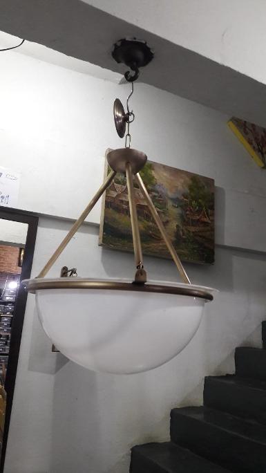 Hanging lamp brass with acrylic item code HGB50 size wide 35 CM. Long 60 CM.