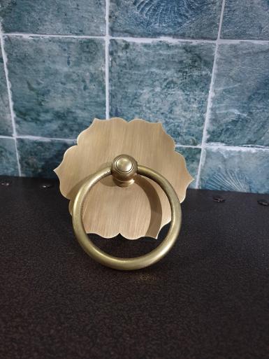 Brass Pull Handle Item Code P081P size base 128 mm.Thickness 1.2 mm.ring clear out 90 mm.