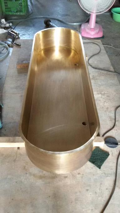 ฺBrass sink capsule design Item Code BSCS18 size 1200 mm wide 350 mm. high 200 mm.
