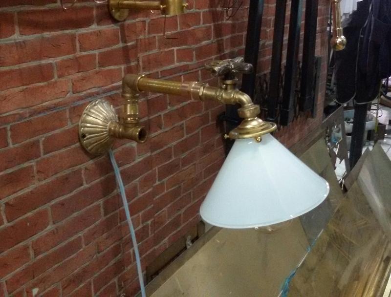 Wall Lamp Loft Style material is brass Item Code LWL19MP size base 87 mm. deep 30 cm.