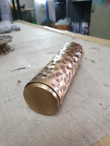 Hammer pattern to brass sheet or pipe can be