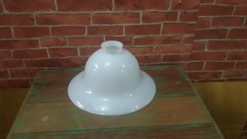Glass lamp shade Item code GLSM size high 11.5 cm.hole 52 mm.  wide 217 mm.(8.5'')