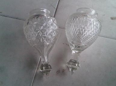 Lamp shade cut glass Item Code LS18WT size high 235 mm.hole 77 mm. wide 120 mm.