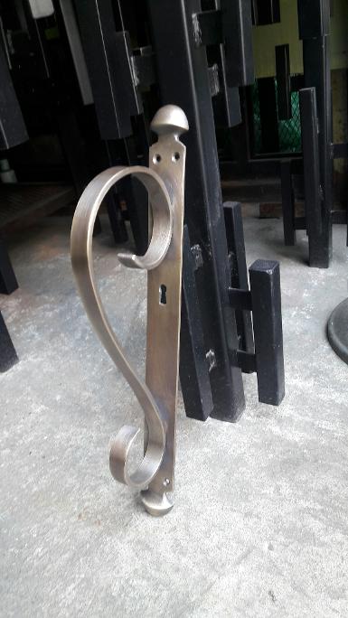 Brass door handle Item Code A193MT size wide 38 mm. long 400 mm.