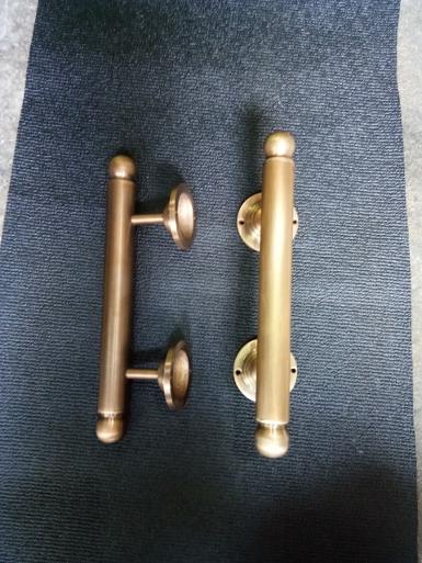 Brass door handle AC.037MR. size long 250 mm.pipe 1'' base 56 mm. high 50 mm.