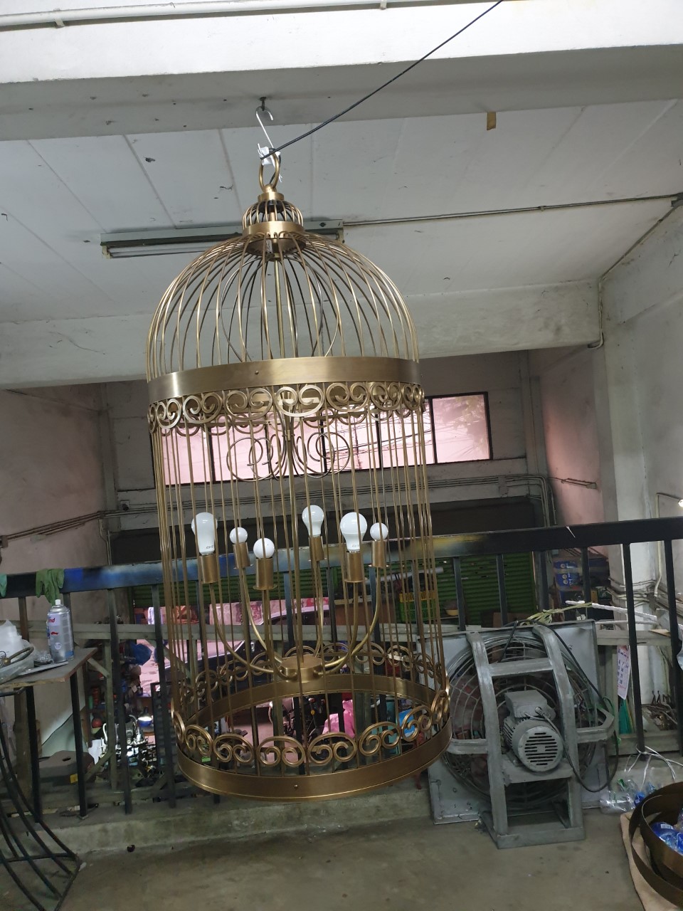 ฺBird cage lamp all is round full brass 4.7 mm.Item Code HGL65S size W 650 mm L 1200 mm.LT 2200mm