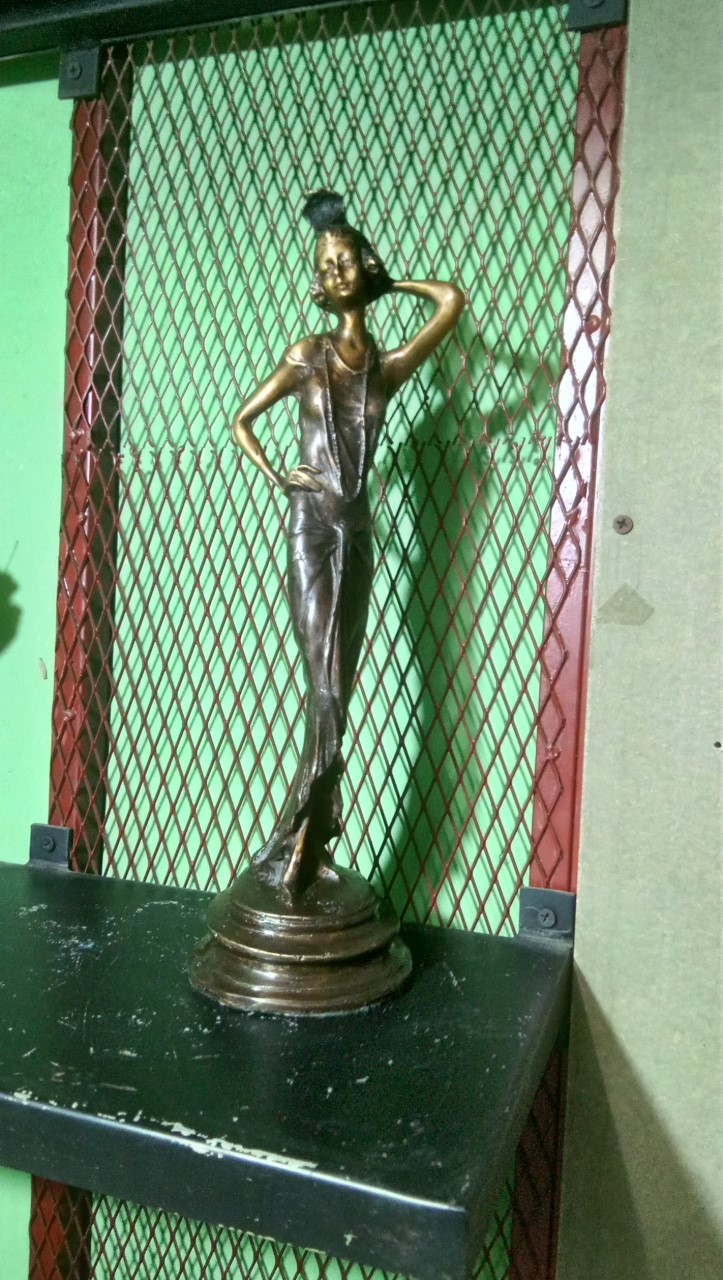 Brass statue Lady fashion Item Code LADY S18D  size high 305 mm. base 105 mm.