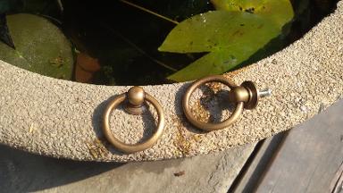 Brass Handle Item Code P.023 size base 23 mm. ring 45 mm.