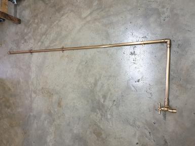 Wall fuacet all is brass Item Code WFC150 size L 150 cm wide 45cm deep 15 cm. Pipe 19mm.