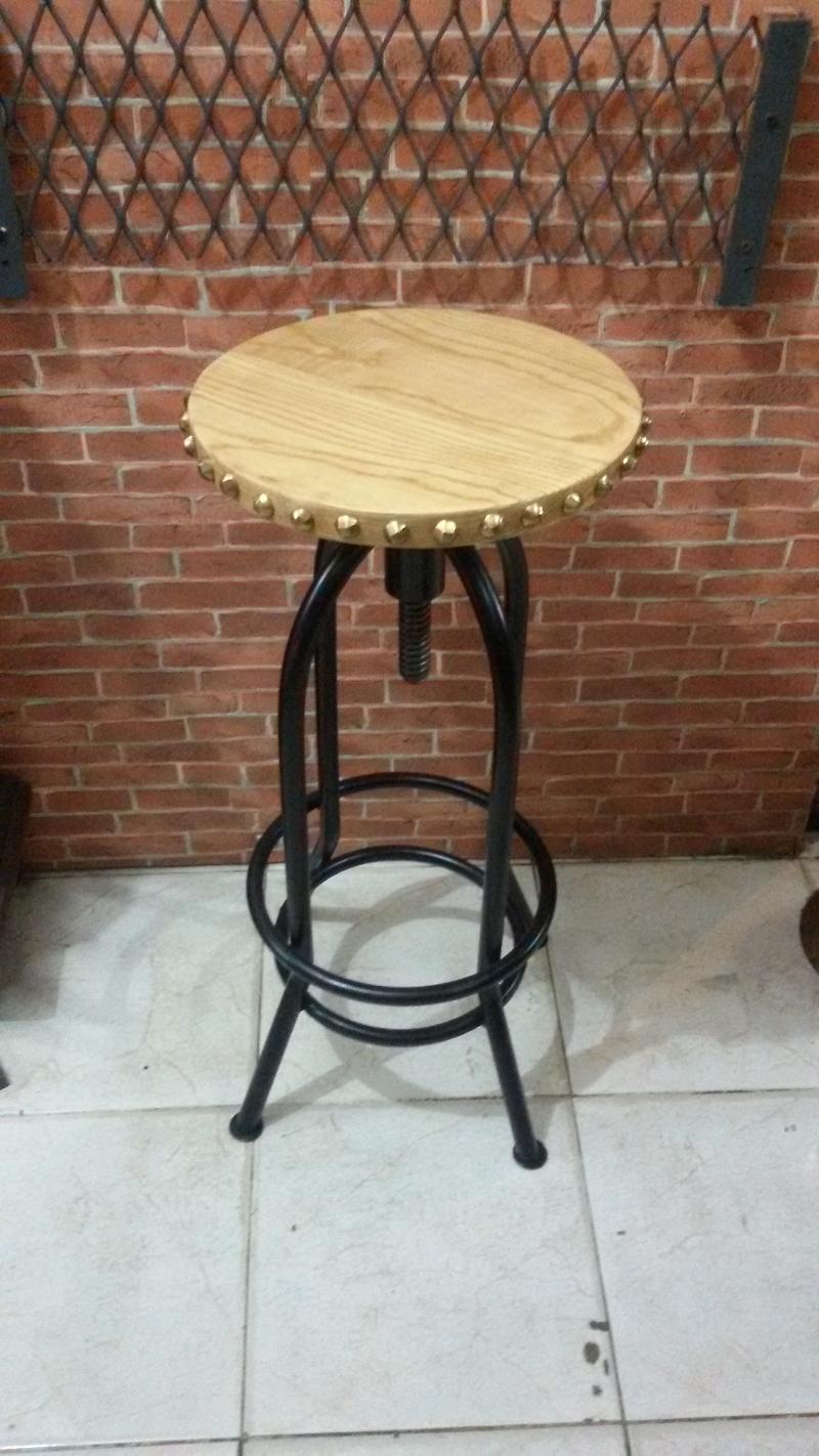 IRON CHAIR with top wood code IRC008G top wide 30 cm.we make to order & make to design